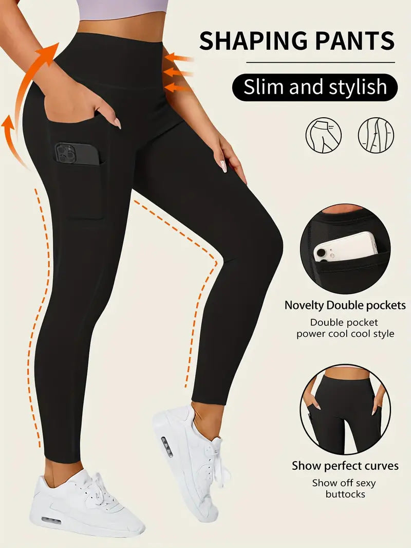 Spring snd Summer Fitness Two-pocket Sports Leggings