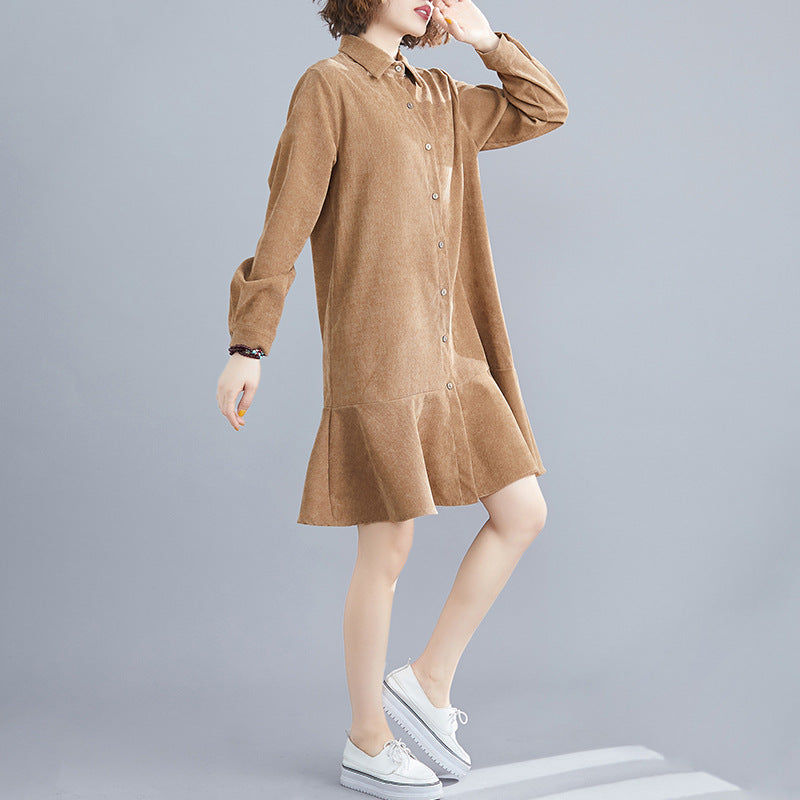 Spring new literary plus size dress women