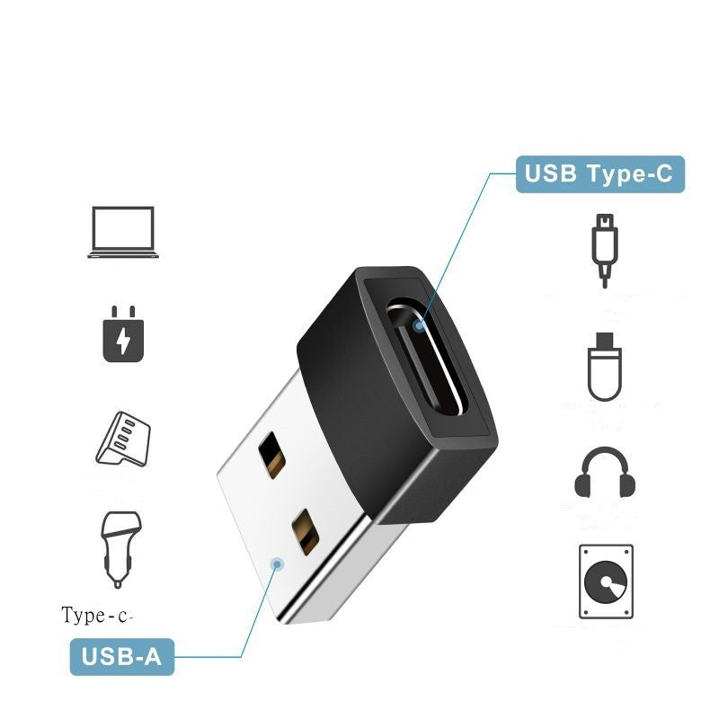 Usb To Type-c Adapter Type-c Female To Usb Male Computer Charger Otg Adapter