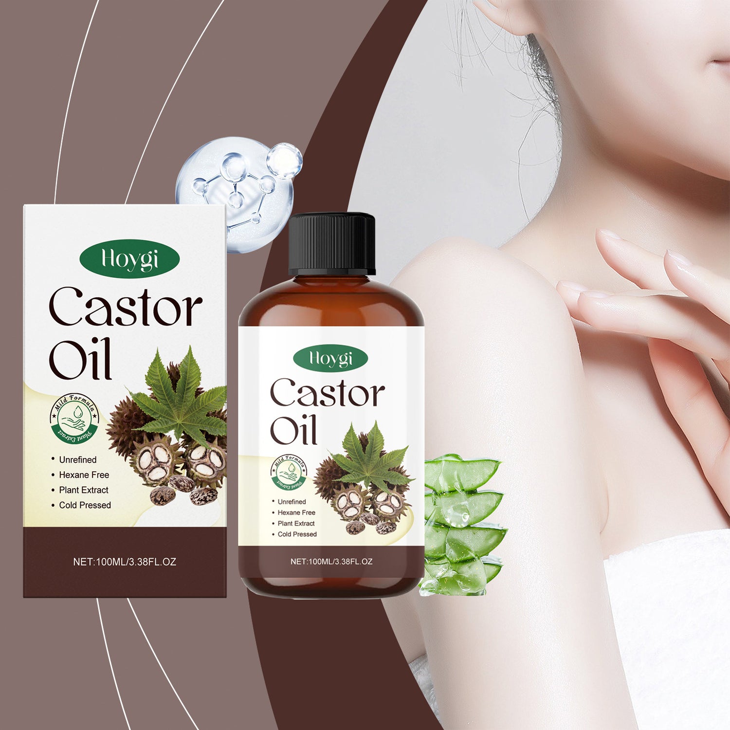 Organic Castor Oil Body Skin Nourishing And Moisturizing Eyebrow Hair Moisturizing Massage Treatment Oil