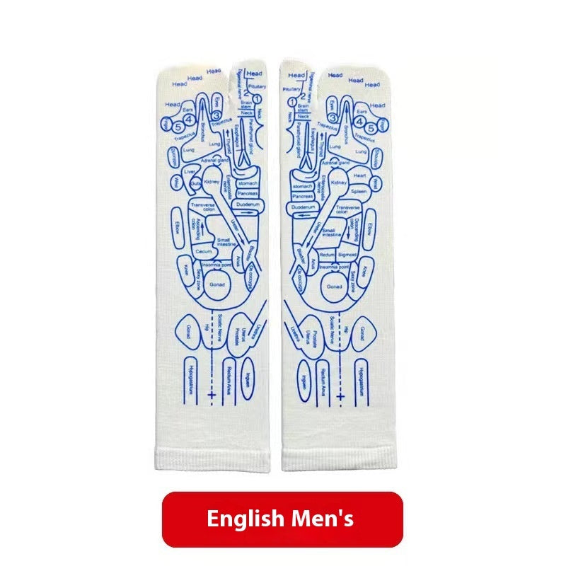 Meridian Socks Acupoint Massage Label Socks English Version