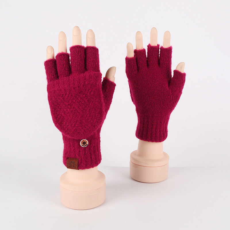 Winter Warm Flip Rhombus Gloves