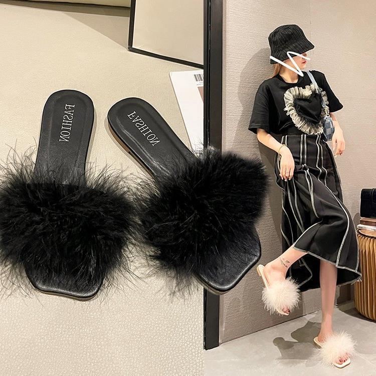 Women's Fashion Fur Slide Slipper