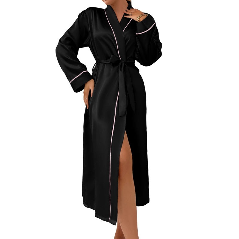Trim Edge Silk Robe