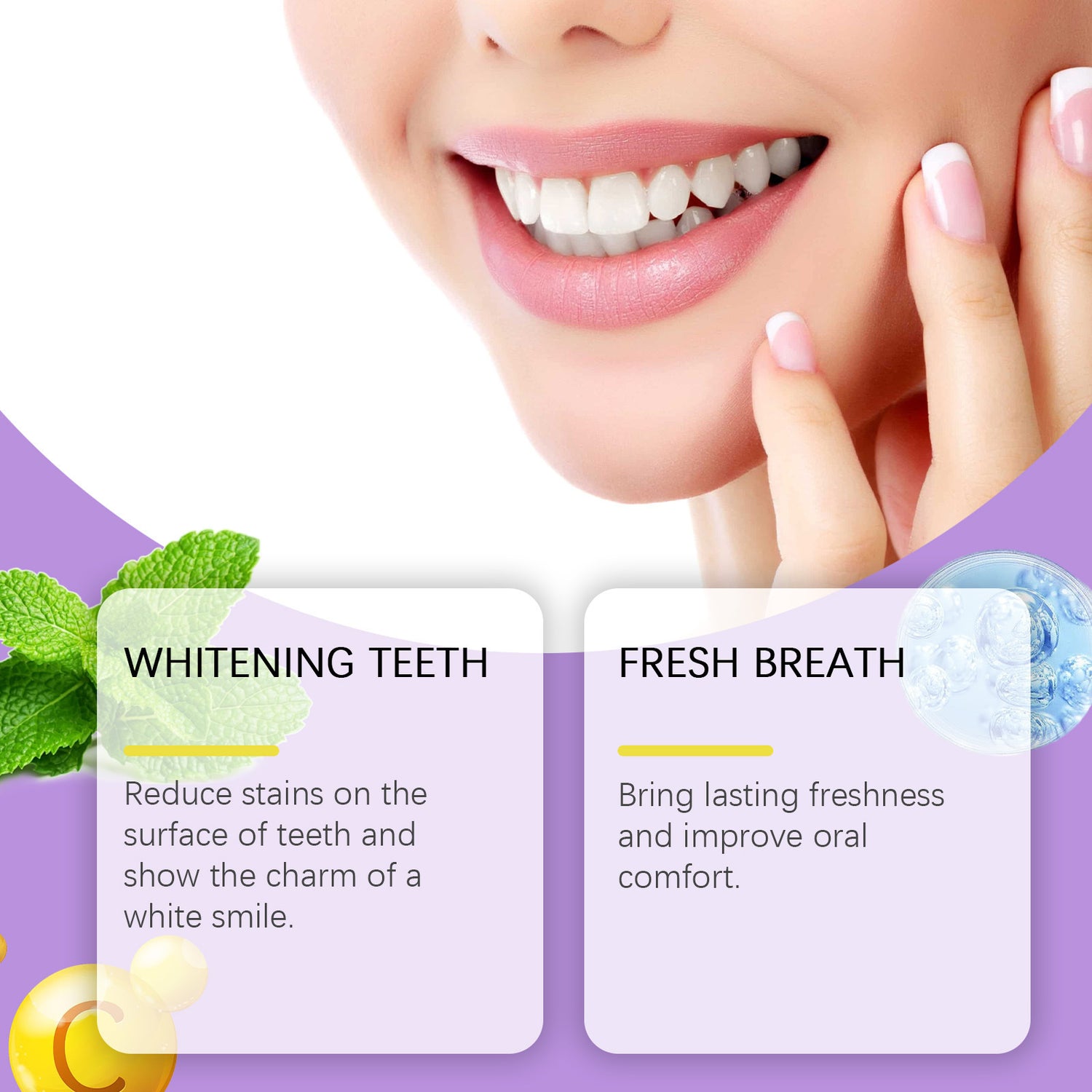 Mint Clean And Refreshing Tooth Protection To Remove Tooth Stains Fresh Breath Beautiful Toothpowder