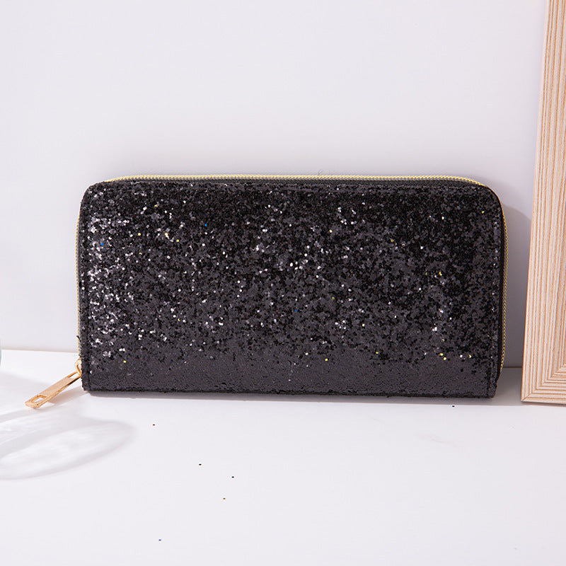 Glitter Multi Compartment Zipper Wallet