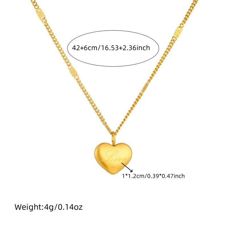 Simple Gold-plated Loving Heart Necklace