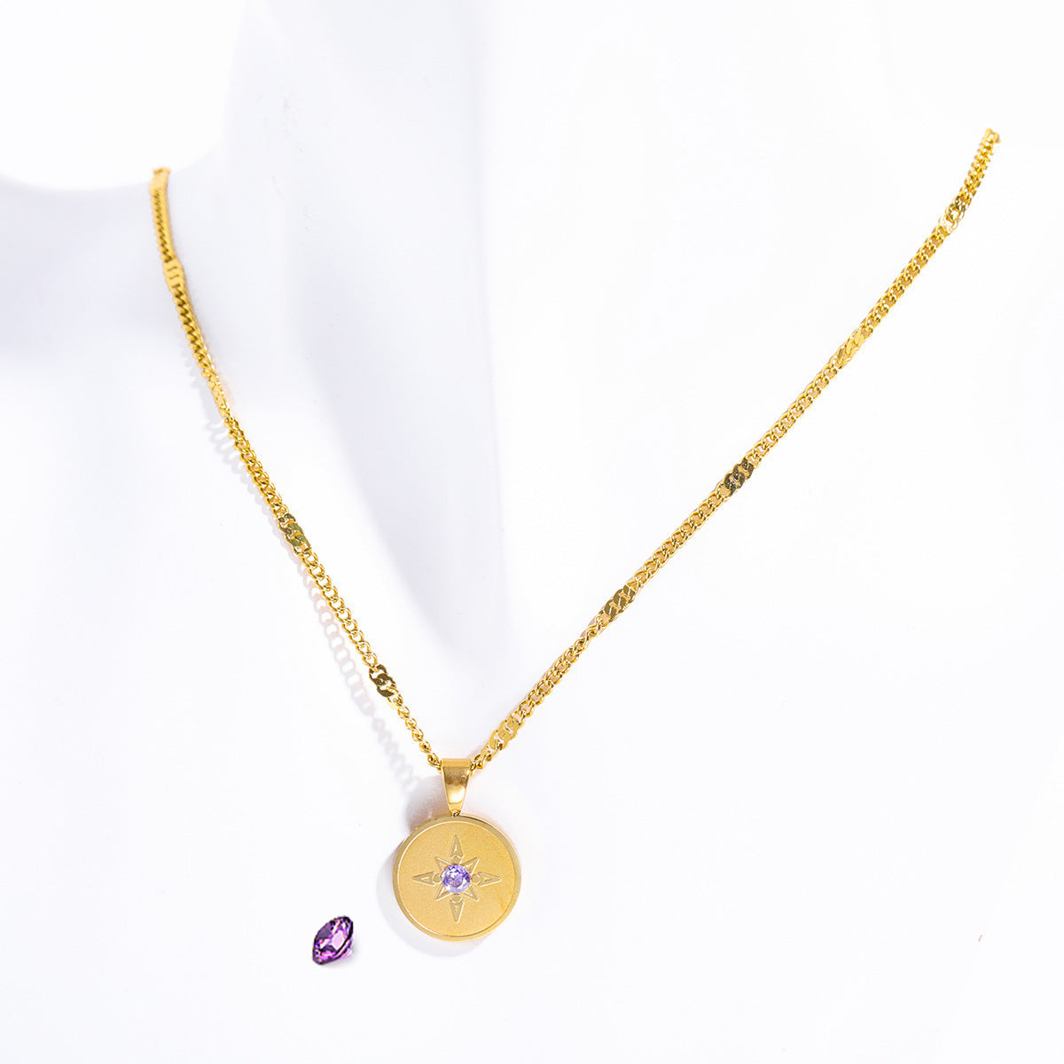 Gold Plated Birthstone Necklace