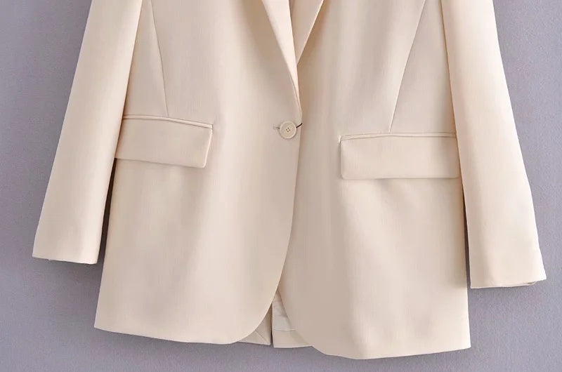 Women's Flap Pocket One Button Blazer