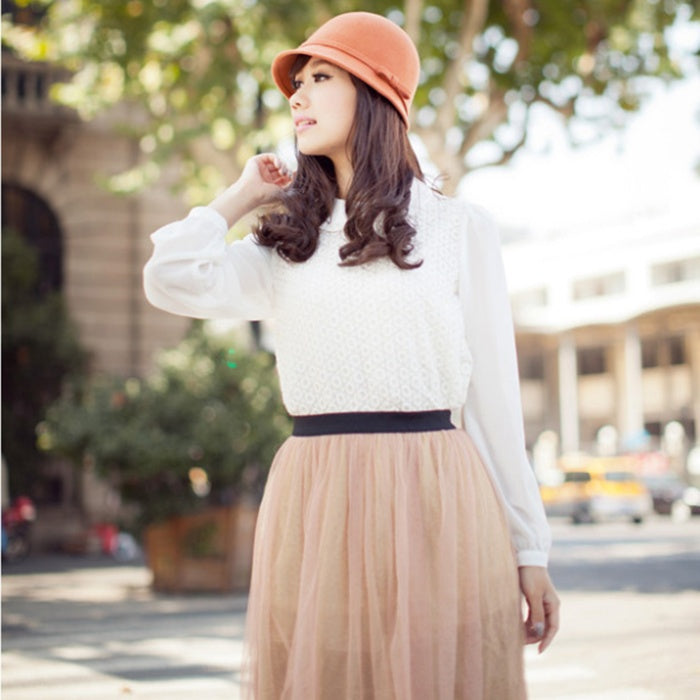 Ladies Autumn Winter Bowknot Woolen Topper