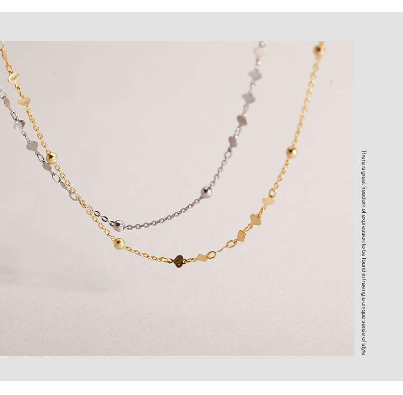 Small Round Peach Heart Necklace Female Trendy Student Girlfriend