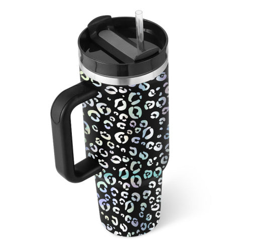 40 Oz Insulated Tumbler with Spill-Proof Lid and Drink Straw