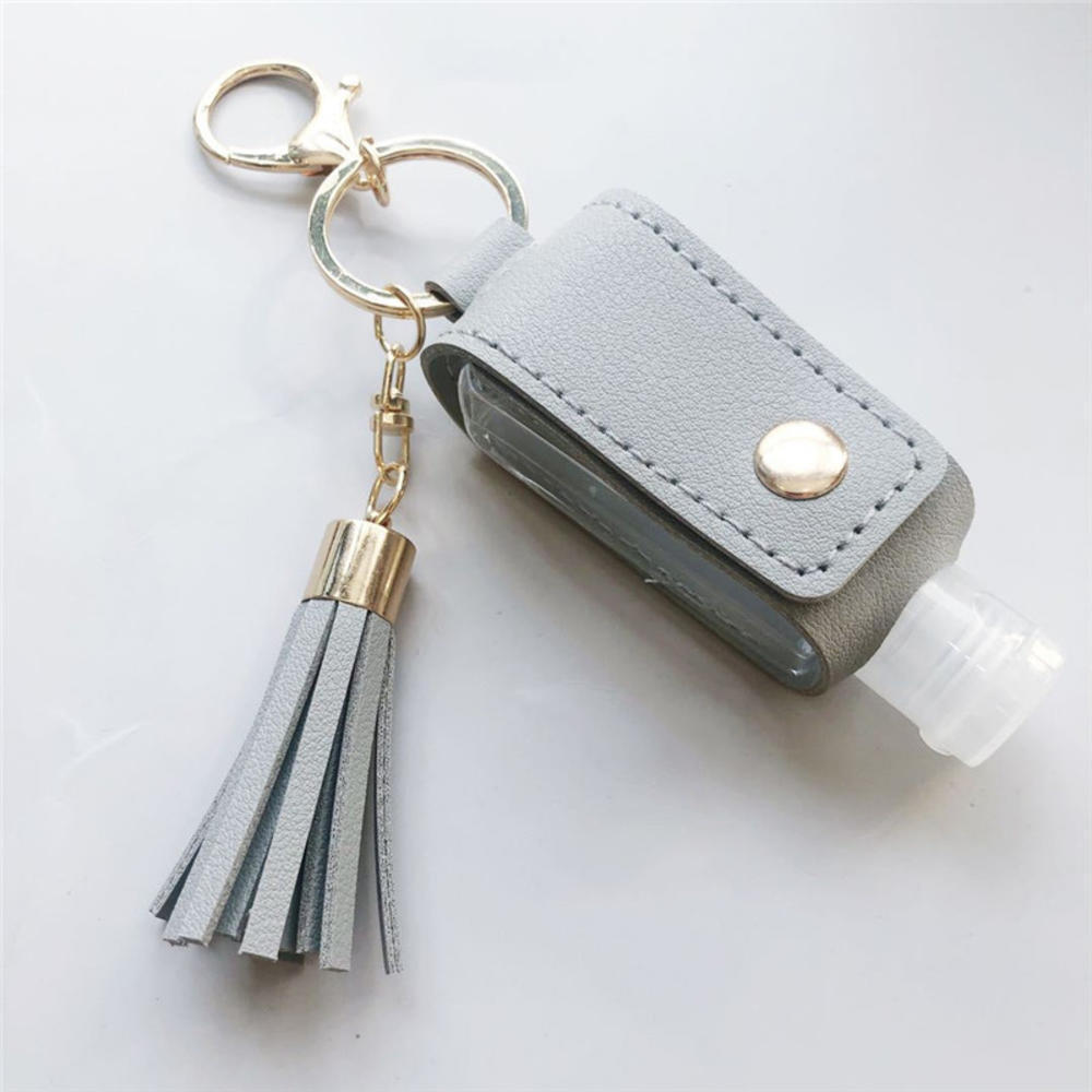 Portable hand sanitizer leather case