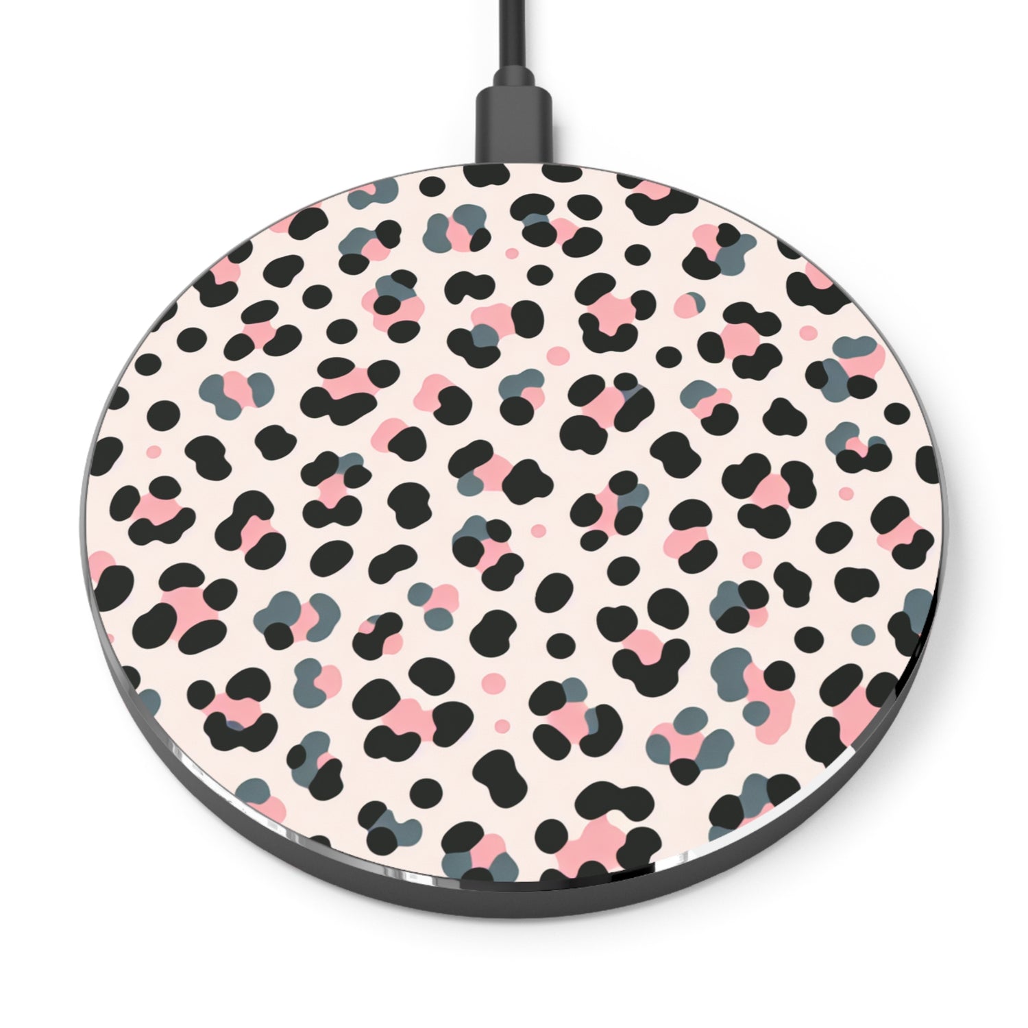 Pink Grey Leopard Wireless Charger
