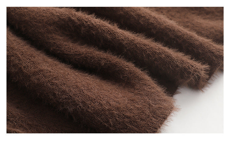 Mink Fleece Sweater Cardigan Fur Coat