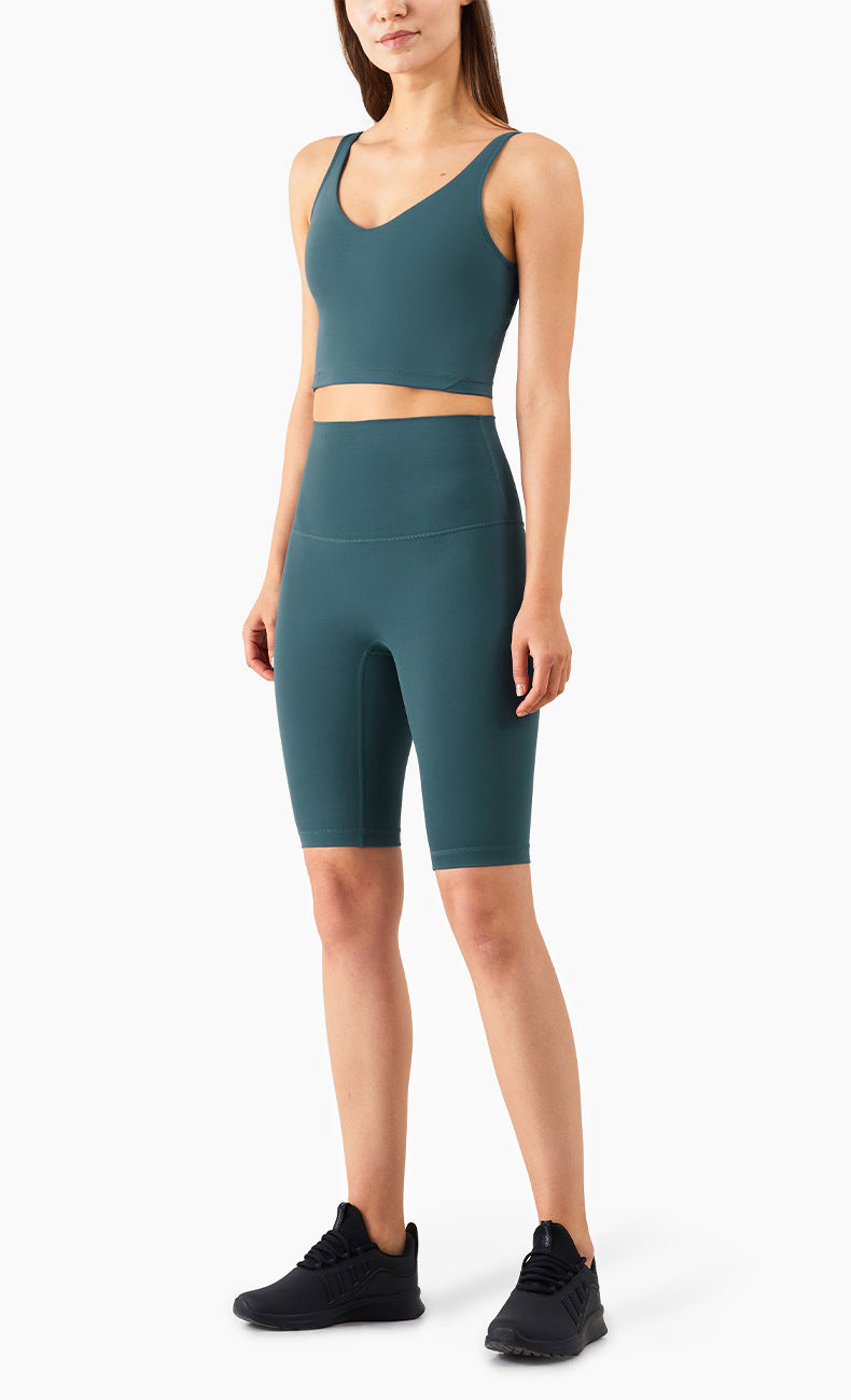 Deep V Line Gathering Fashion Yoga Beautiful Back Bra