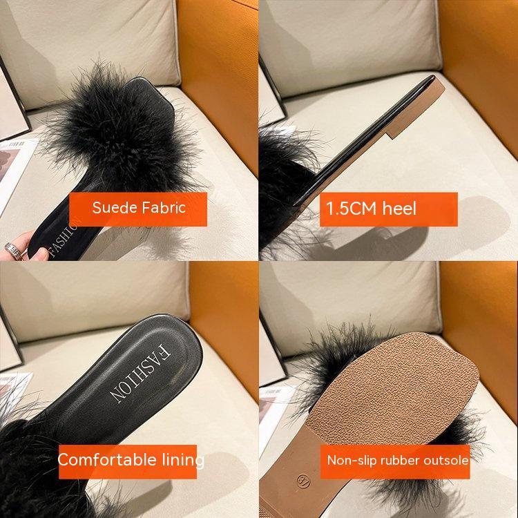Women's Fashion Fur Slide Slipper