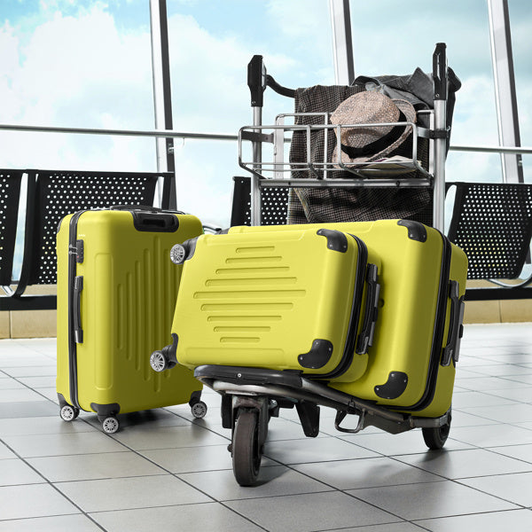 3-in-1 Trolley Case 20in 24in 28in ABS Aluminum Alloy Trolley Macaron Color - Cream Yellow