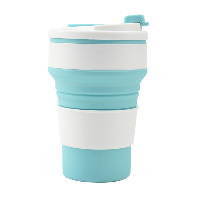 Folding Collapsible Mug with Cover Coffee Cup Outdoor Travel Portable Water Drinking Tea Cups