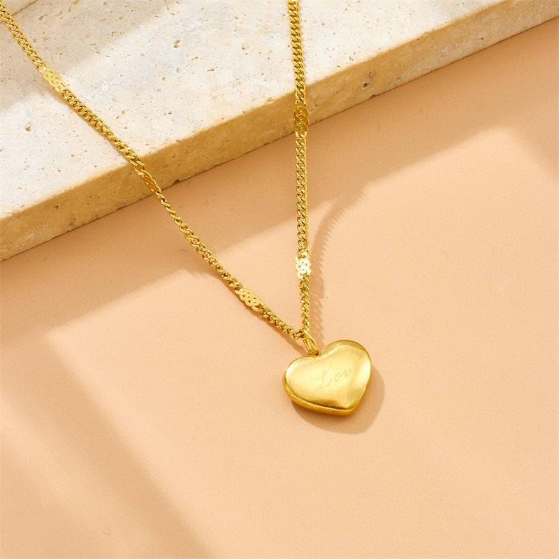 Simple Gold-plated Loving Heart Necklace