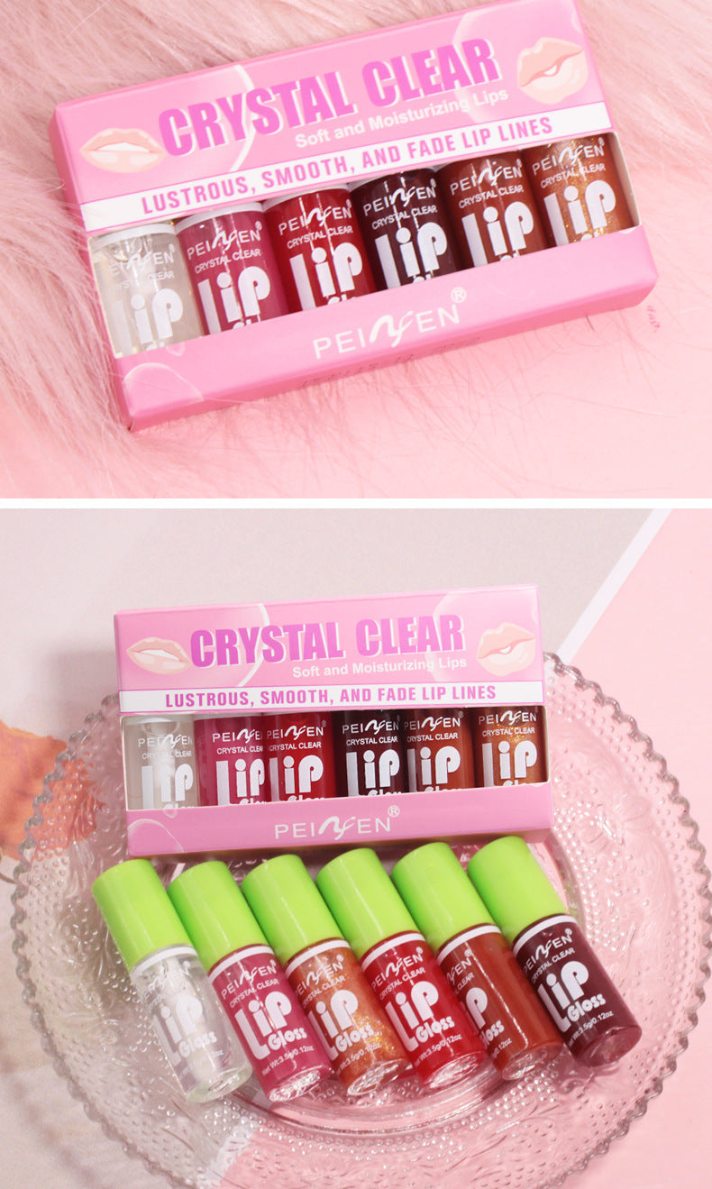 Fat Lip Lacquer 6 PCs Set Box Mirror Moisturizing Full Lips