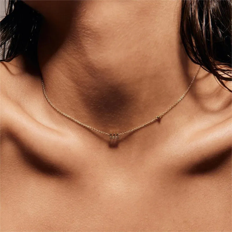 Stainless Steel Angel Digital Diamond Pendant Necklace