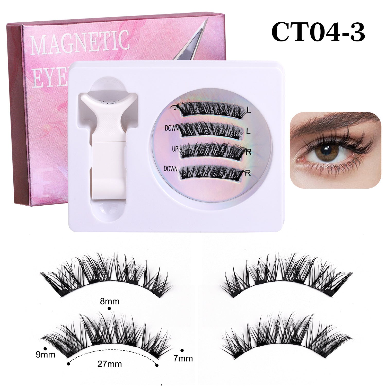 Magnetic False Eyelashes Upgraded Positioning Model Suit Thick