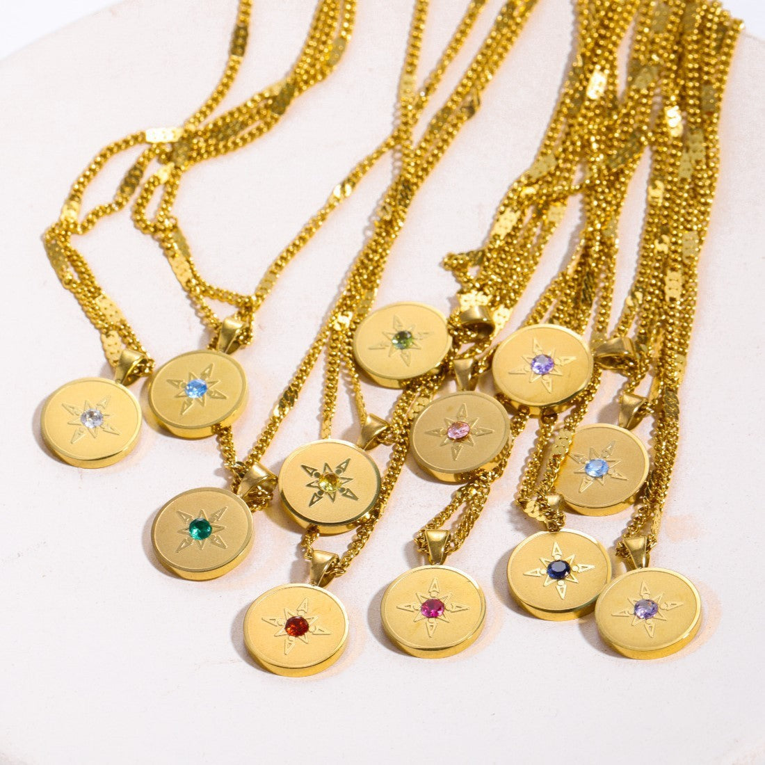 Gold Plated Birthstone Necklace