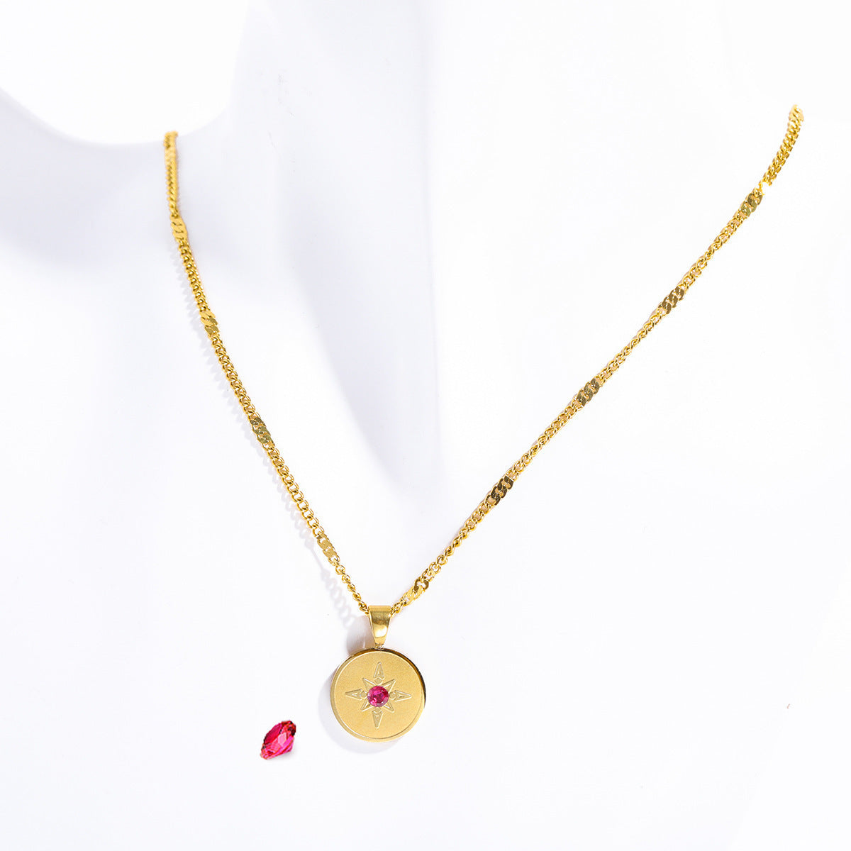 Gold Plated Birthstone Necklace