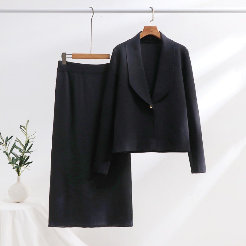 Simon Lerner Knitted Two-piece Dignified Goddess Commute Suit