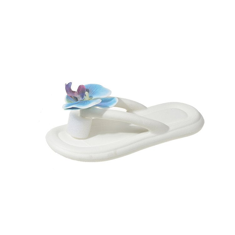 Butterfly Blue Design Soft Bottom Flip Flops Women Casual Non-slip Flip-flop