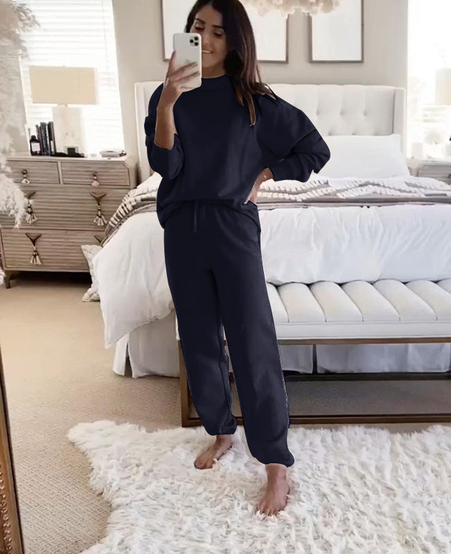 Women's Casual Crewneck Sweatshirt and Matching Sweatpants Set