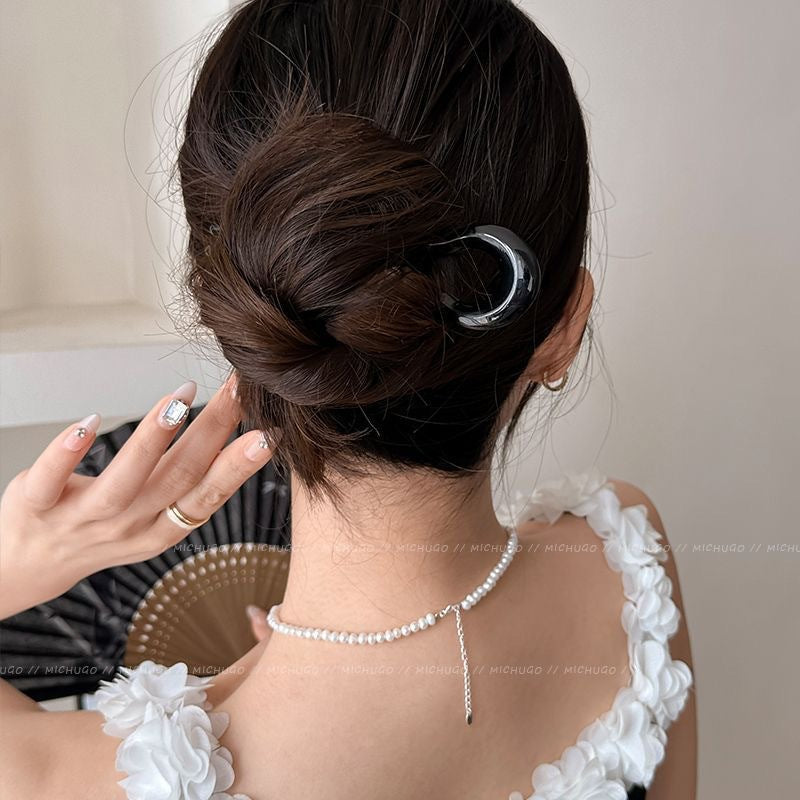 Acrylic Women's Hairpin Back Head Updo Pin