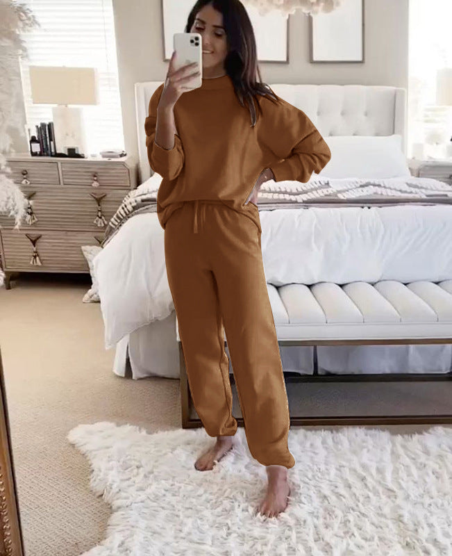 Women's Casual Crewneck Sweatshirt and Matching Sweatpants Set