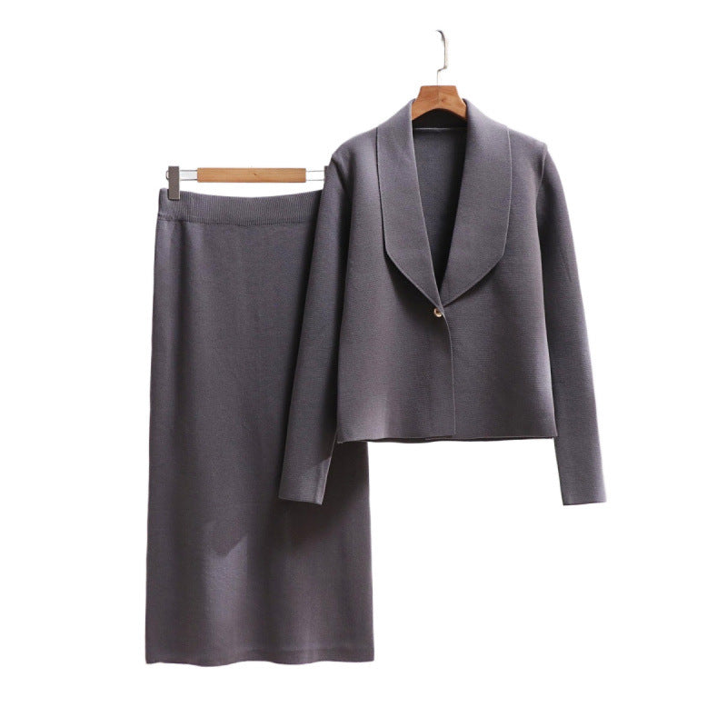 Simon Lerner Knitted Two-piece Dignified Goddess Commute Suit