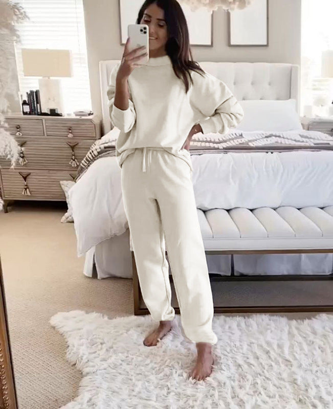 Women's Casual Crewneck Sweatshirt and Matching Sweatpants Set