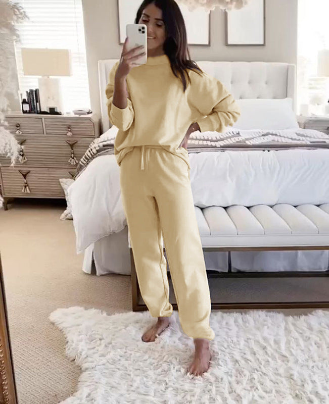 Women's Casual Crewneck Sweatshirt and Matching Sweatpants Set