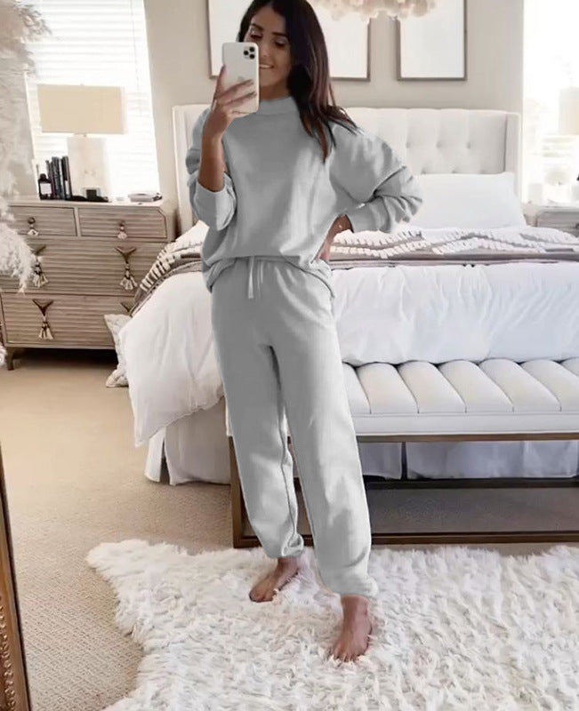 Women's Casual Crewneck Sweatshirt and Matching Sweatpants Set
