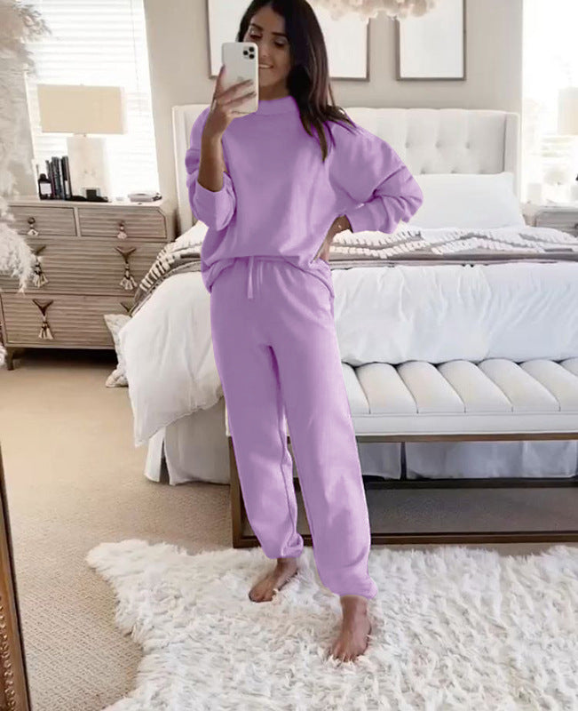 Women's Casual Crewneck Sweatshirt and Matching Sweatpants Set