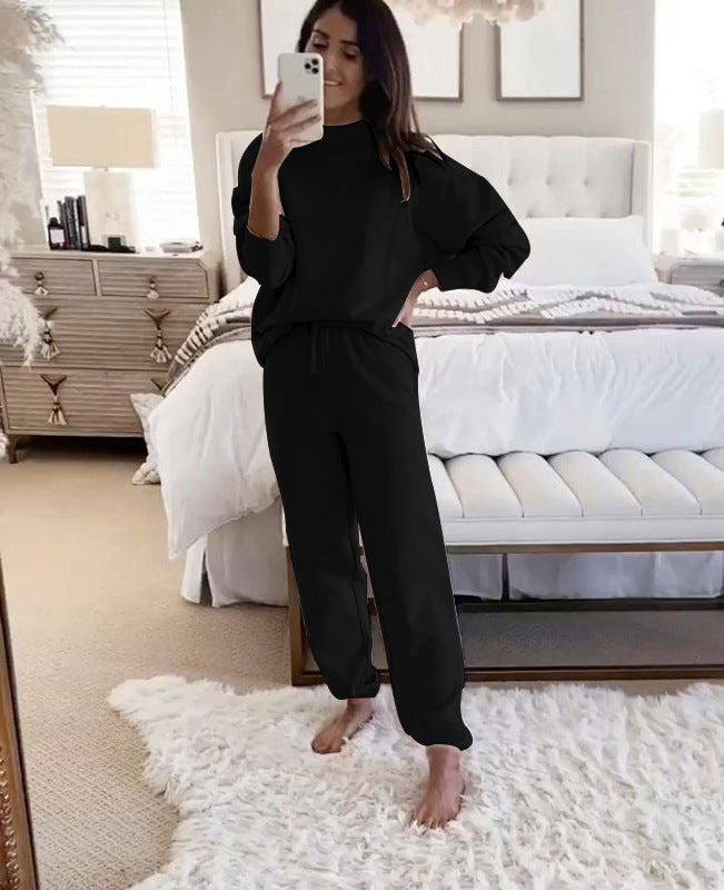 Women's Casual Crewneck Sweatshirt and Matching Sweatpants Set