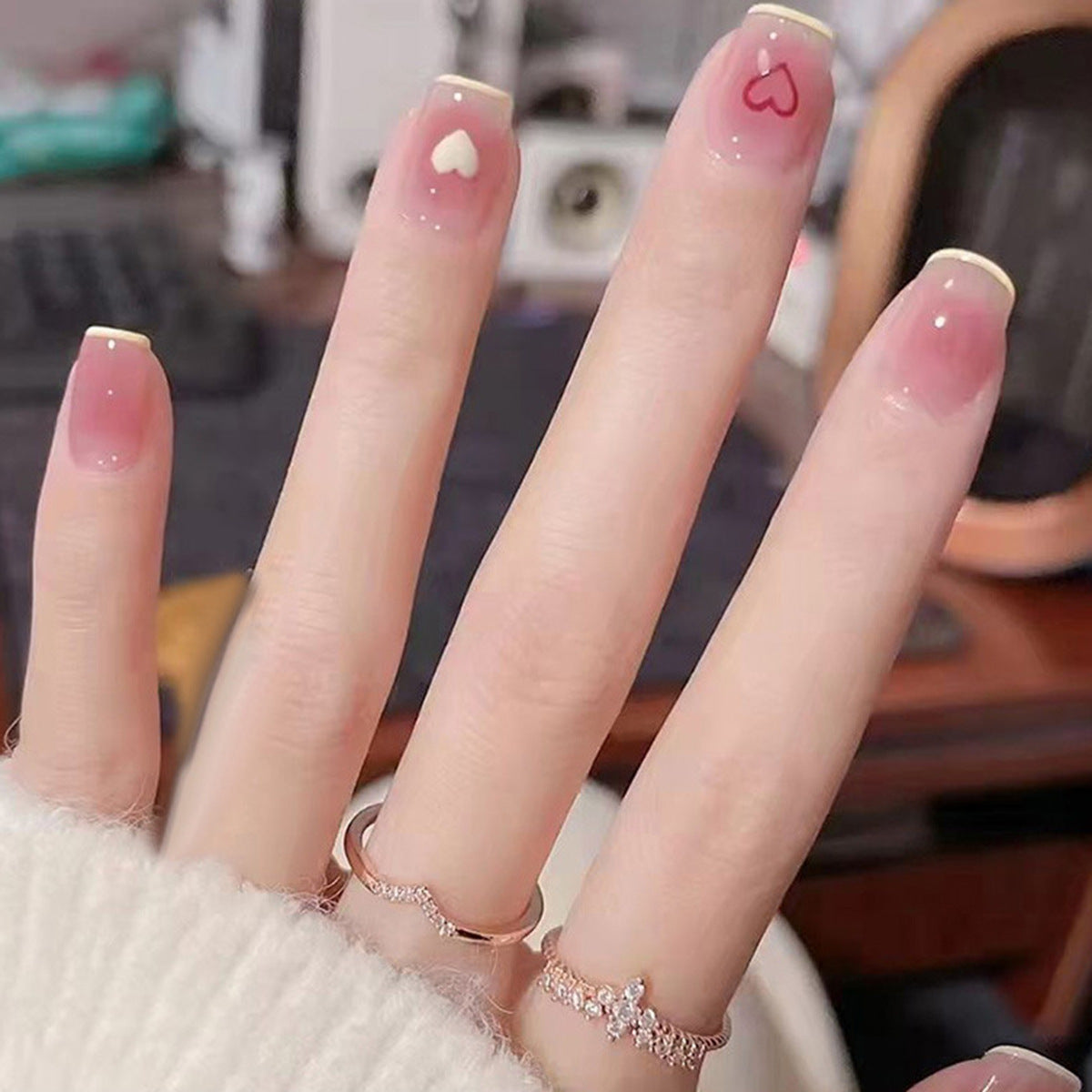 Women's European, American And French Style Pieces Fake Nail Patch