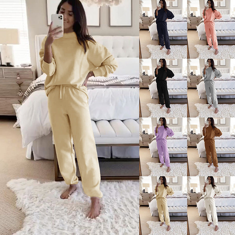 Women's Casual Crewneck Sweatshirt and Matching Sweatpants Set