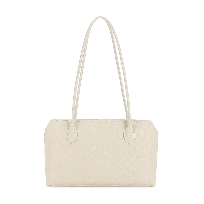 Leather Tote Large Capacity Underarm Bag Cowhide Handbag Women