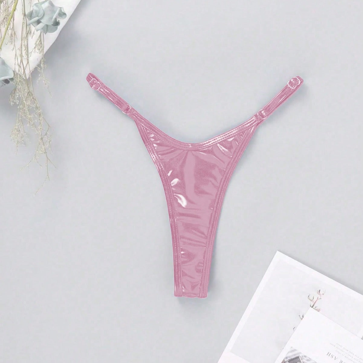 Swim Trunks Sexy Lady's Briefs Solid Color T-back