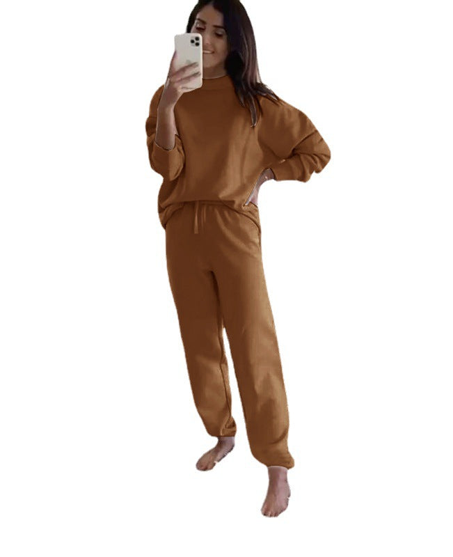 Women's Casual Crewneck Sweatshirt and Matching Sweatpants Set