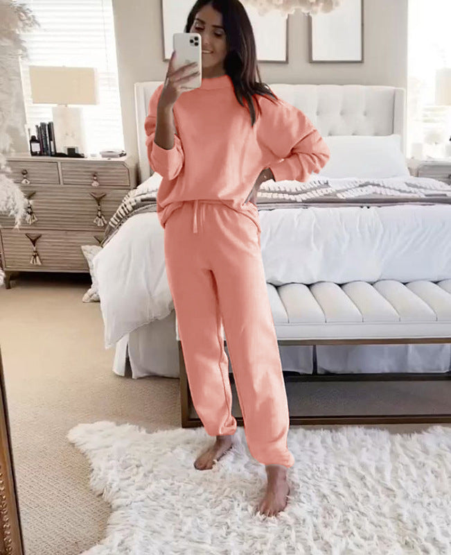 Women's Casual Crewneck Sweatshirt and Matching Sweatpants Set
