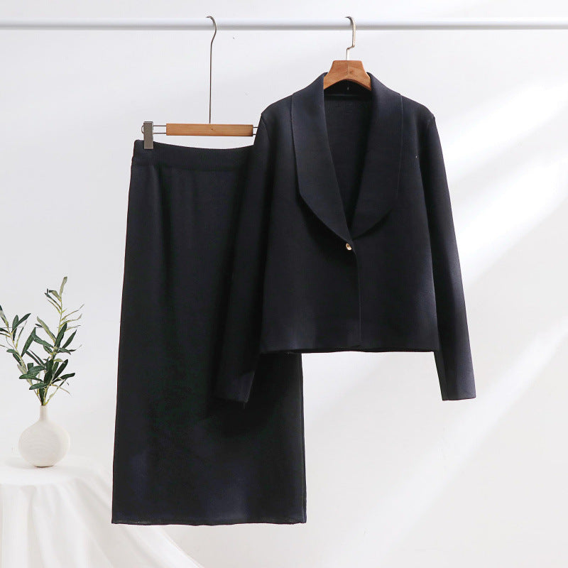 Simon Lerner Knitted Two-piece Dignified Goddess Commute Suit