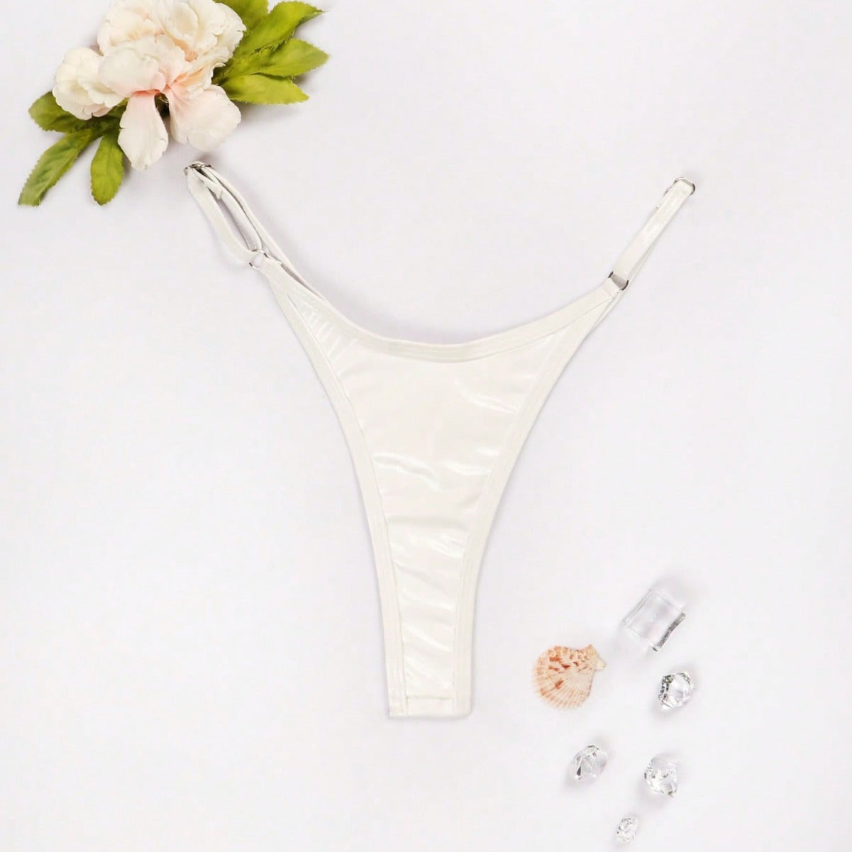 Swim Trunks Sexy Lady's Briefs Solid Color T-back