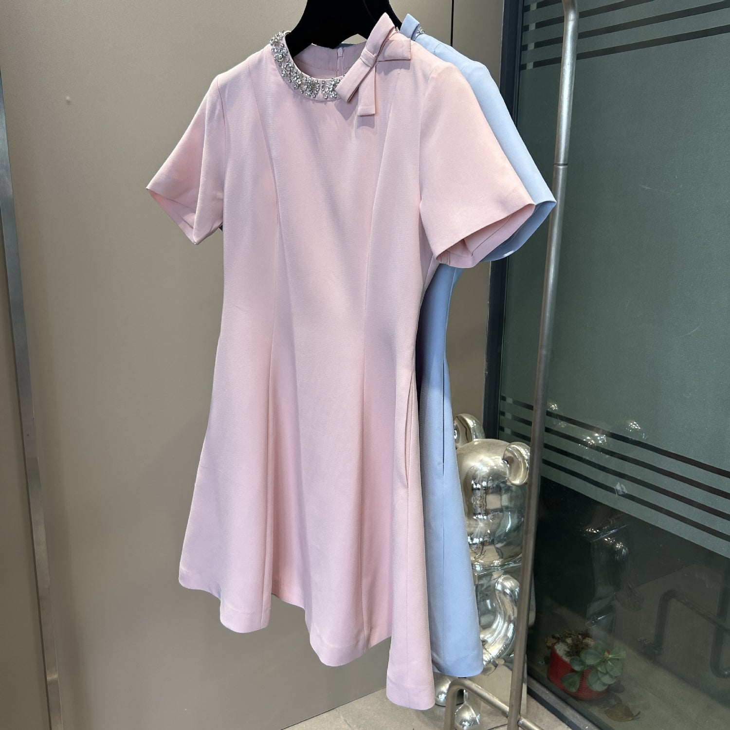 Socialite Style Heavy Industry Small Waist-tight Dress Beaded Design