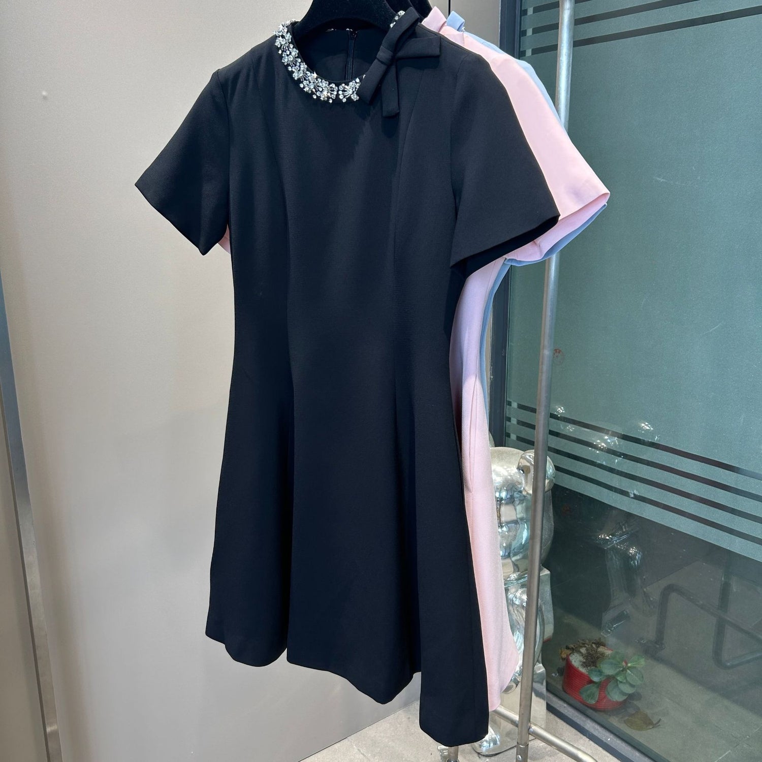 Socialite Style Heavy Industry Small Waist-tight Dress Beaded Design